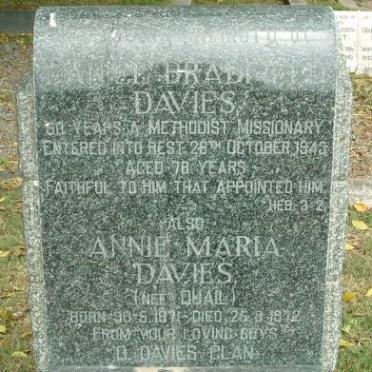 DAVIES Daniel Bradfield -1943 &amp; S Annie Maria QUAIL 1871-1972