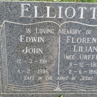 ELLIOTT Edwin John 1911-1995 &amp; Florence Lilian ORFFER 1913-1992