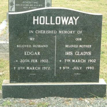 HOLLOWAY Edgar 1902-1972 &amp; Iris Gladys 1902-1990