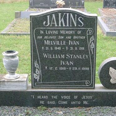 JAKINS William Stanley Ivan 1918-1998 :: JAKINS Melville Ivan 1949-1991