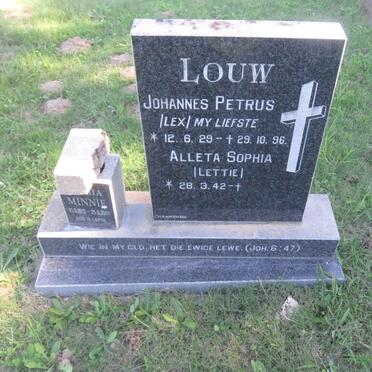MINNIE ? 1913-2001 :: LOUW Johannes Petrus 1929-1996 :: LOUW Aletta Sophia 1942-