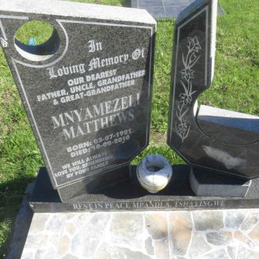 MATTHEWS Mnyamezeli 1921-2010