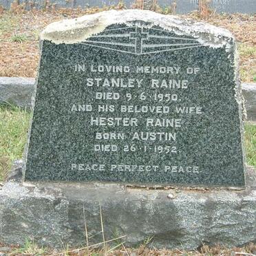 RAINE Stanley -1950 &amp; Hester AUSTIN -1952