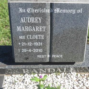 RANDALL Audrey Margaret nee CLOETE 1931-2010