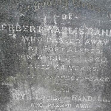 RANDALL Herbert Wallis -1940 &amp; Louisa -1955