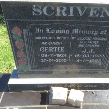 SCRIVEN J.J. 1922-1992 &amp; Gertie 1924-2010