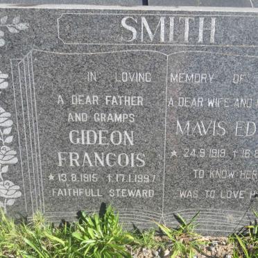 SMITH Gideon Francois 1915-1997 &amp; Mavis Edith 1919-1976
