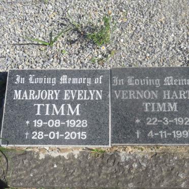TIMM Vernon Hartley 1921-1997 &amp; Marjory Evelyn 1928-2015