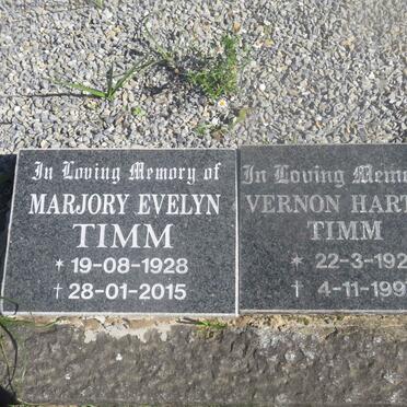 TIMM Vernon Hartley 1921-1997 &amp; Marjory Evelyn 1928-2015