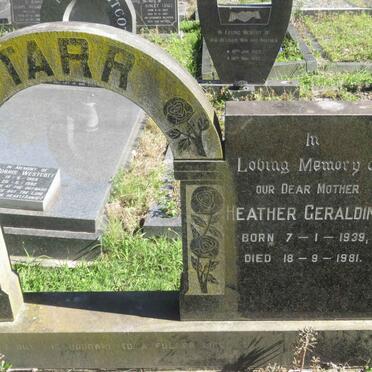 TARR Hubert Raymond 1925-1976 &amp; Heather Geraldine 1939-1981