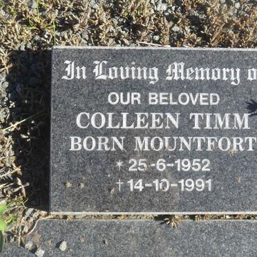 TIMM Colleen nee MOUNTFORT 1952-1991