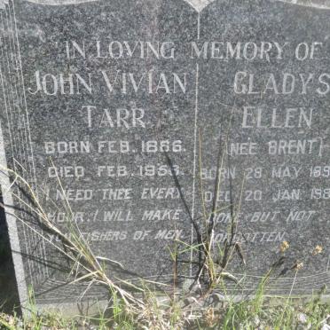 TARR John Vivian 1886-1958 &amp; Gladys Ellen BRENT 1893-1981