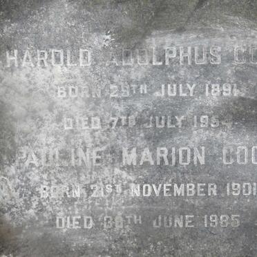 COCK Harold Adolphus 1891-1954 &amp; Pauline Marion 1901-1985