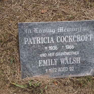 COCKROFT Patricia 1936-1966 :: WALSH Emily -1972
