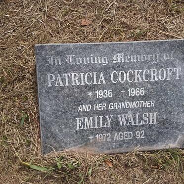 COCKROFT Patricia 1936-1966 :: WALSH Emily -1972