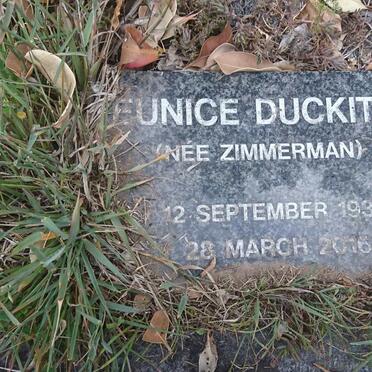 DUCKITT Eunice nee ZIMMERMAN 1939-2016