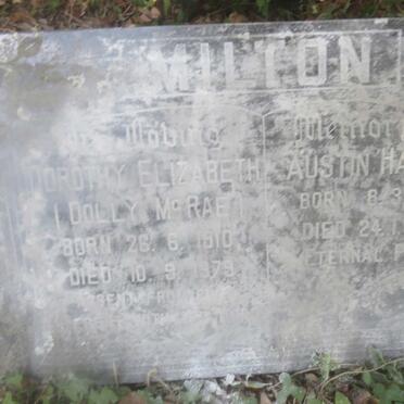 MILTON Austin Hawkes 1906-1985 &amp; Dorothy Elizabeth McRAE 1910-1979