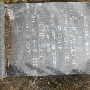 SLABBER Thomas Henry -1962 &amp; Dorothy Bracy -1986