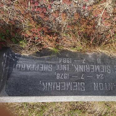 SIEMERINK Anton -1978 &amp; S. Anne SHEPPARD -1984