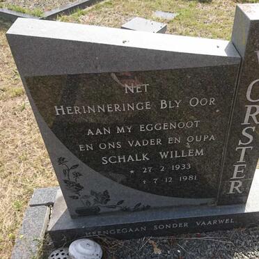 VORSTER Schalk Willem 1933-1981