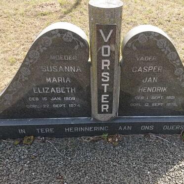 VORSTER Casper Jan Hendrik 1901-1975 &amp; Susanna Maria Elizabeth 1908-1974