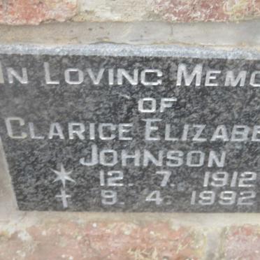 JOHNSON Clarice Elizabeth 1912-1992