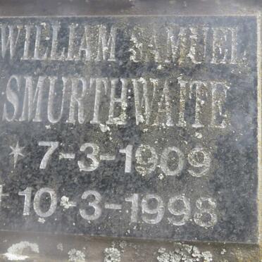 SMURTHWAITE William Samuel 1909-1998 