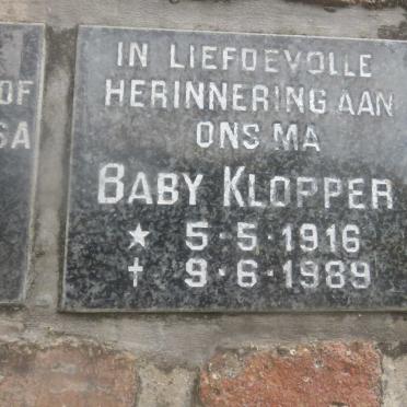 KLOPPER Baby 1916-1989