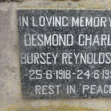 REYNOLDS Desmond Charles Bursey 1918-1990 
