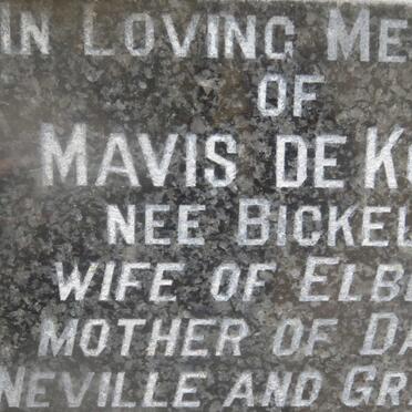 KOCK Mavis, de nee BICKELL