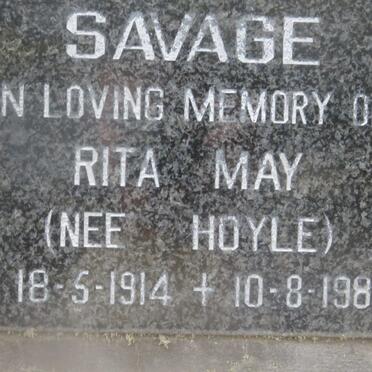 SAVAGE Rita May nee HOYLE 1914-1985