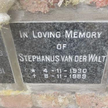 WALT Stephanus, van der 1930-1989