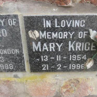 KRIGE Mary 1954-1996