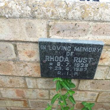 RUST Rhoda 1938-1997