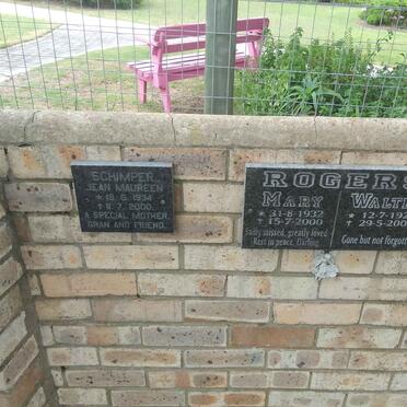 SCHIMPER Jean Maureen 1934-2000 :: ROGERS Walter 1927-2004 &amp; Mary 1932-2000