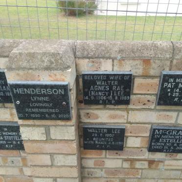 LEE Walter 1902-1990 &amp; Agnes Rae 1906-1989 :: MCGRATH Pat 1935-1990 &amp; Estelle 1936-2003