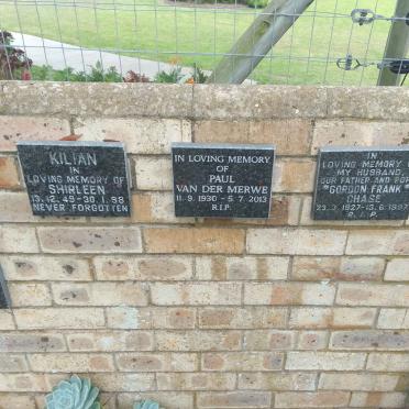 KILIAN Shirleen 1949-1998 :: VAN DER MERWE Paul 1930-2013 :: CHASE Gordon Frank 1927-1997