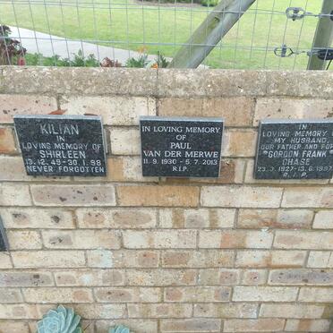 KILIAN Shirleen 1949-1998 :: VAN DER MERWE Paul 1930-2013 :: CHASE Gordon Frank 1927-1997