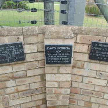 KOK Dawn Patricia 1944-2020 :: SAUNDERS Dennis Charles 1927-1987