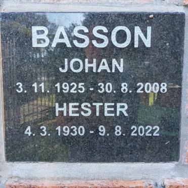 BASSON Johan 1925-2008 &amp; Hester 1930-2022