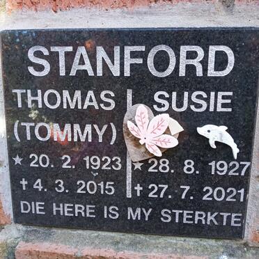 STANFORD Thomas 1923-2015 &amp; Susie 1927-2021