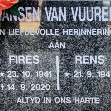 VUUREN Fires, Jansen van 1941-2020 &amp; Rens 1945-