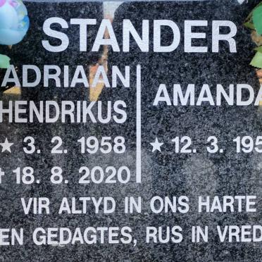 STANDER Adriaan Hendrikus 1958-2020 &amp; Amanda 1959-