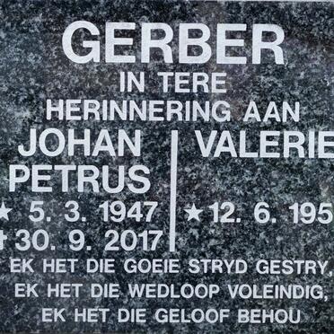 GERBER Johan Petrus 1947-2017 &amp; 1954-