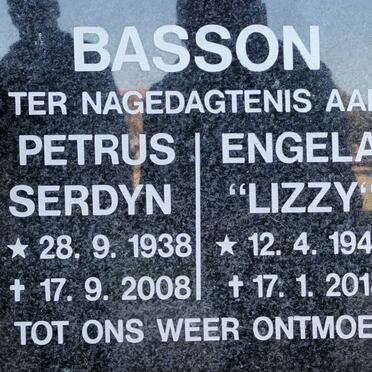 BASSON Petrus Serdyn 1938-2008 &amp; Engela 1942-2018