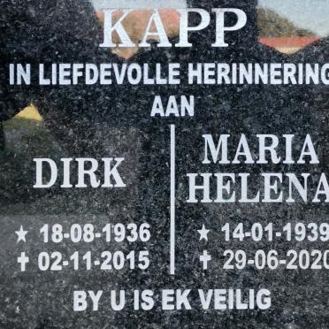 KAPP Dirk 1936-2015 &amp; Maria Helena 1939-2020