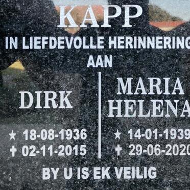 KAPP Dirk 1936-2015 &amp; Maria Helena 1939-2020
