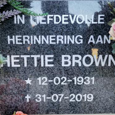 BROWN Hettie 1934-2019
