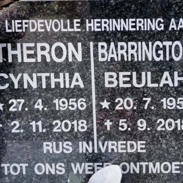 THERON Cynthia 1956-2018 :: BARRINGTON Beulah 1958-2018