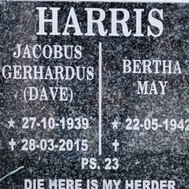 HARRIS Jacobus Gerhardus 1939-2015 &amp; Bertha May 1942-